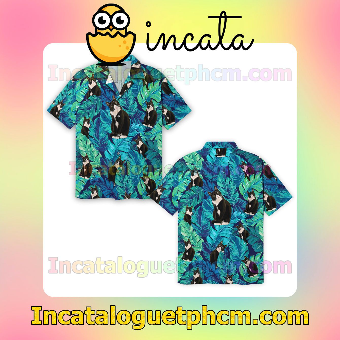 Tuxedo Cat Beach Shirt