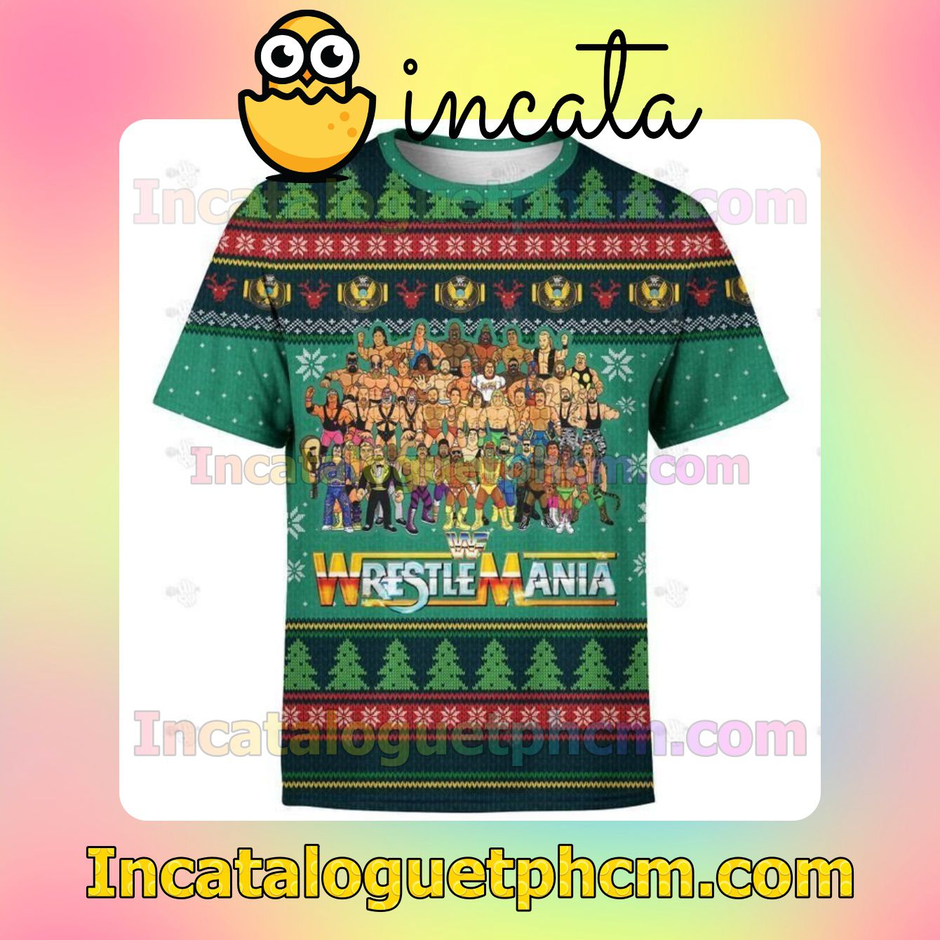 Wrestlemania 3d Christmas Personalized Shirt