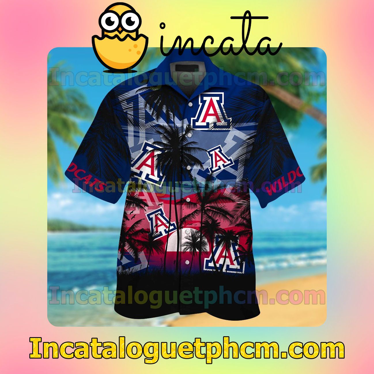 Arizona Wildcats Beach Vacation Shirt, Swim Shorts