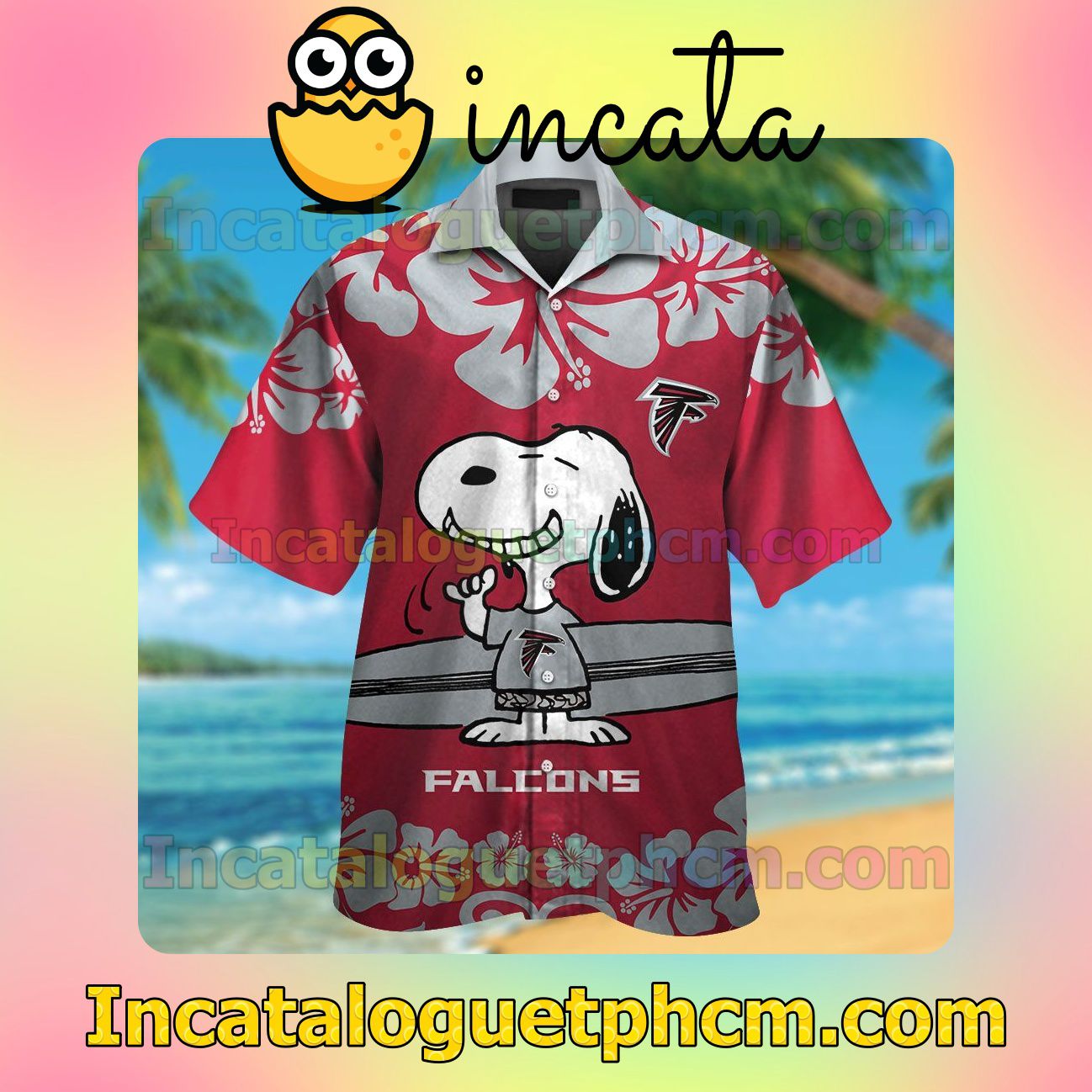 Atlanta Falcons & Snoopy Beach Vacation Shirt, Swim Shorts