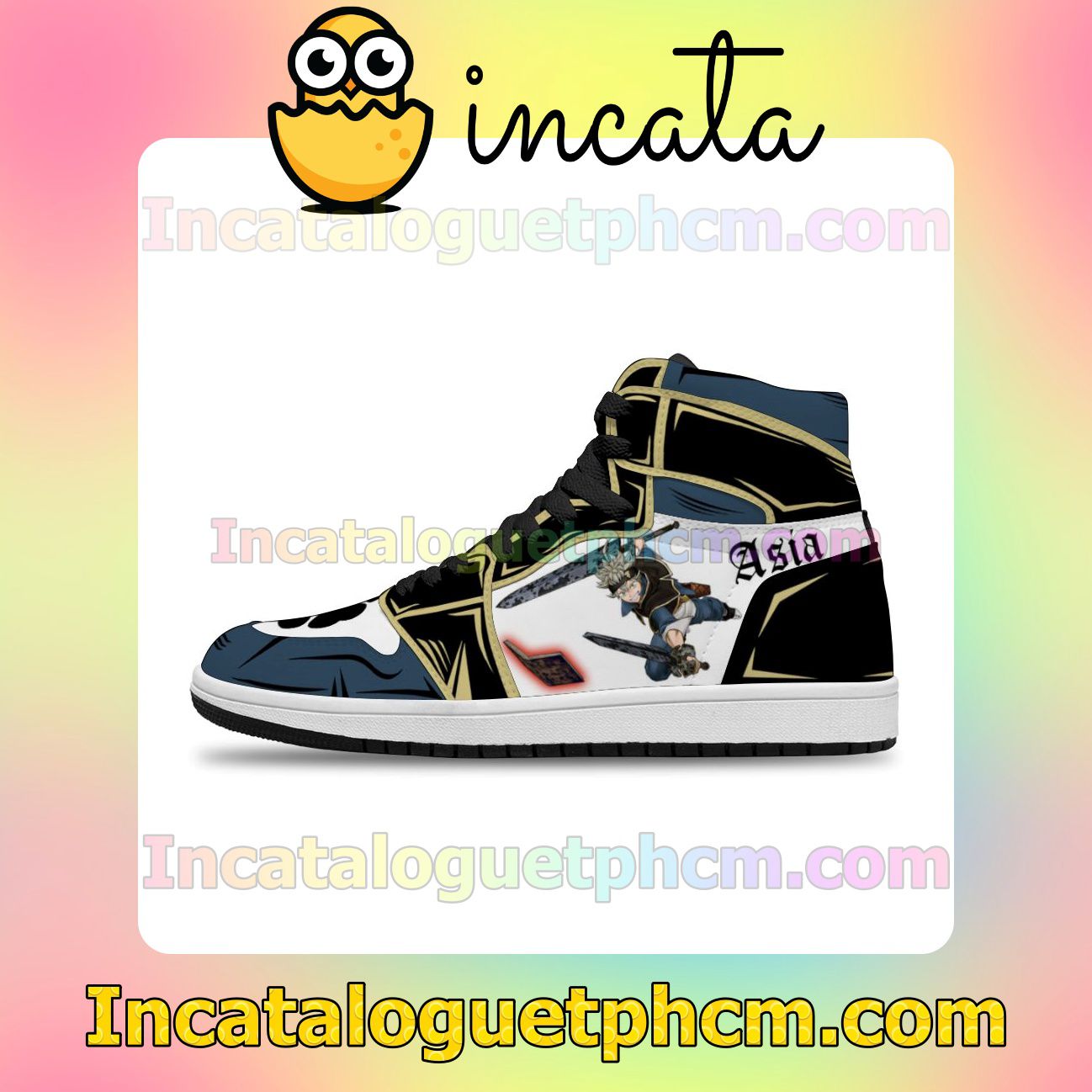 Black Clover Black Bull Asta Air Jordan 1 Inspired Shoes