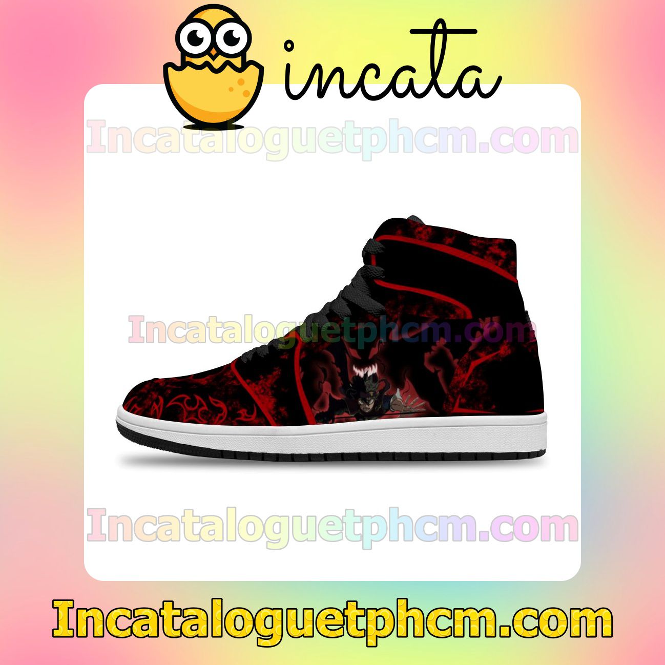 Black Clover Devil Black Asta Air Jordan 1 Inspired Shoes
