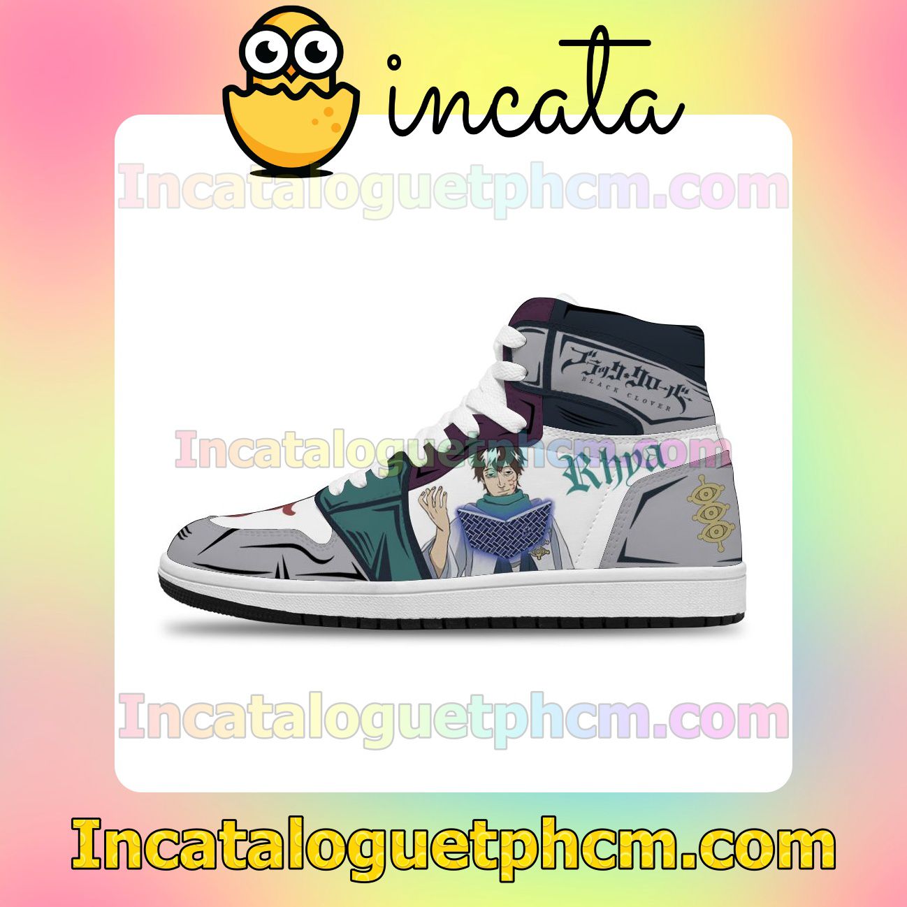Black Clover Third Eye Rhya Anime Air Jordan 1 Inspired Shoes