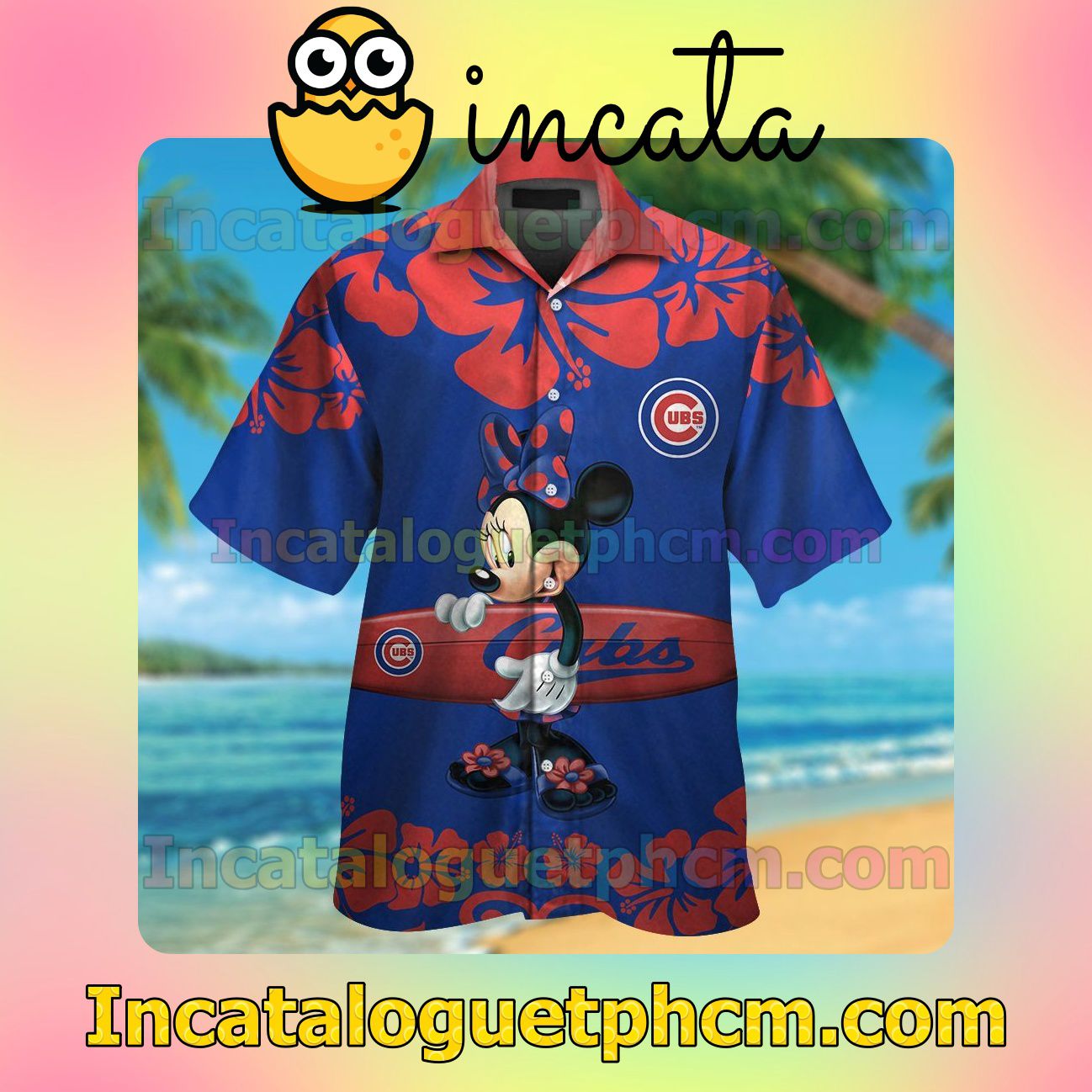 Chicago Cubs Minnie Mouse Beach Vacation Shirt, Swim Shorts