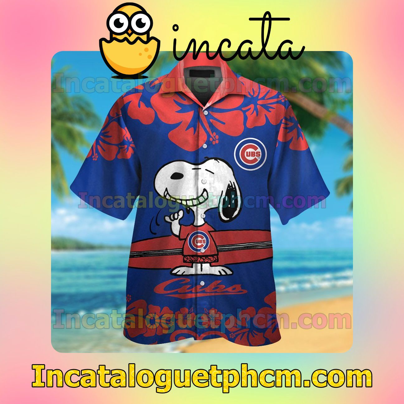 Chicago Cubs Snoopy Beach Vacation Shirt, Swim Shorts