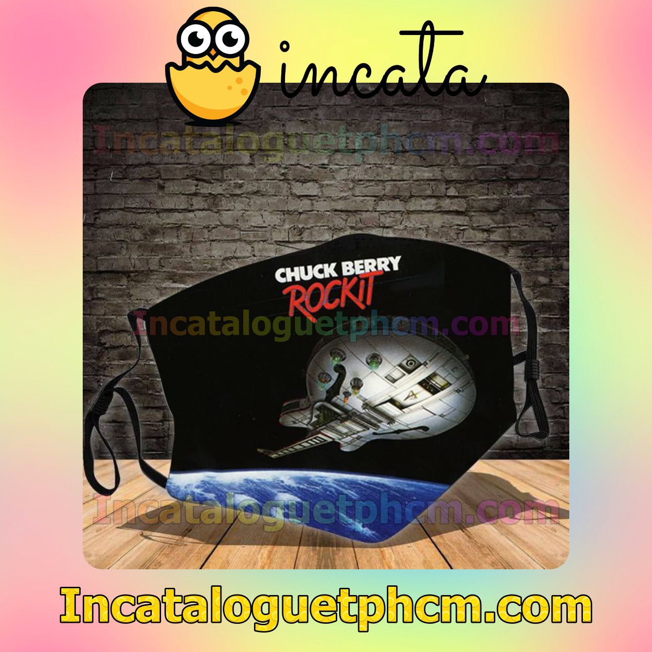 Chuck Berry Rockit Album Cover Cotton Masks