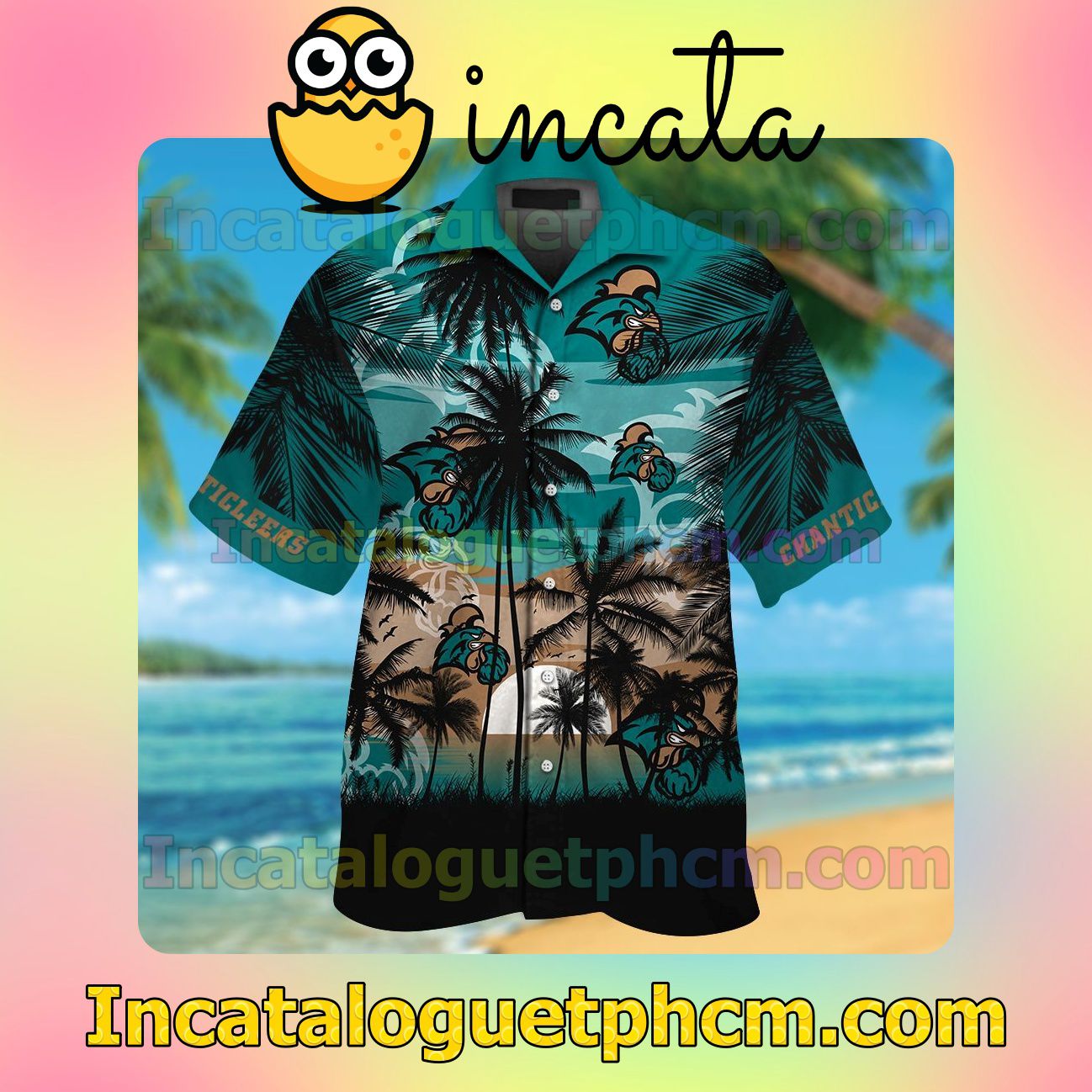 Coastal Carolina Chanticleers Beach Vacation Shirt, Swim Shorts