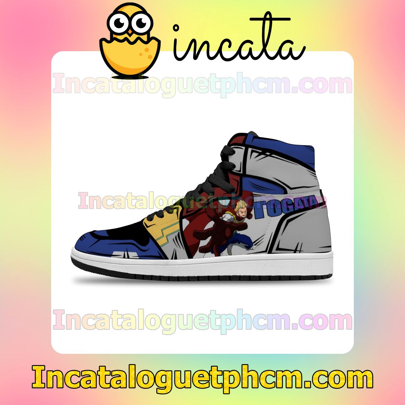 Cool Classic My Hero Academia BNHA Lemillion Solid Color Line Air Jordan 1 Inspired Shoes