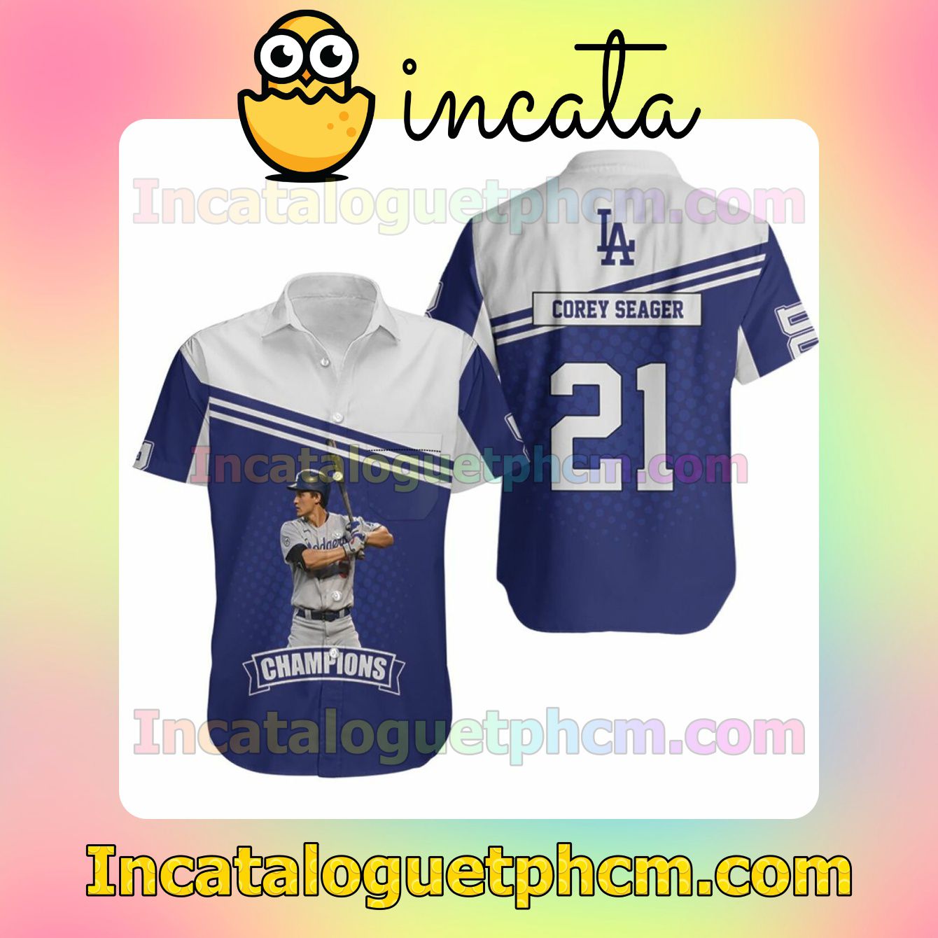 Corey Seager 5 Los Angeles Dodgers Champions Custom Short Sleeve Shirt