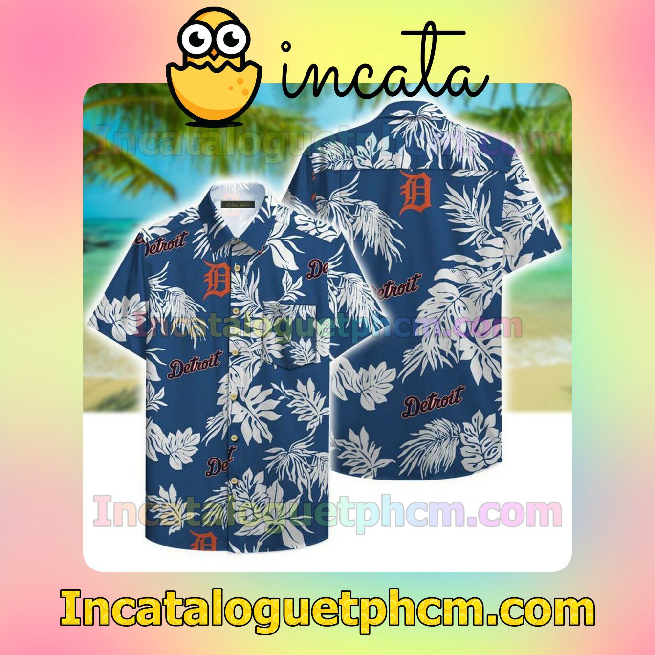 Detroit Tigers Leaf Tropical Print Fashion Tourism Custom Short Sleeve Shirt
