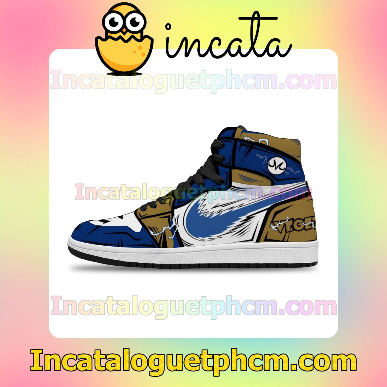 Dragon Ball Z Vegeta Shoes DBZ Air Jordan 1 Inspired Shoes