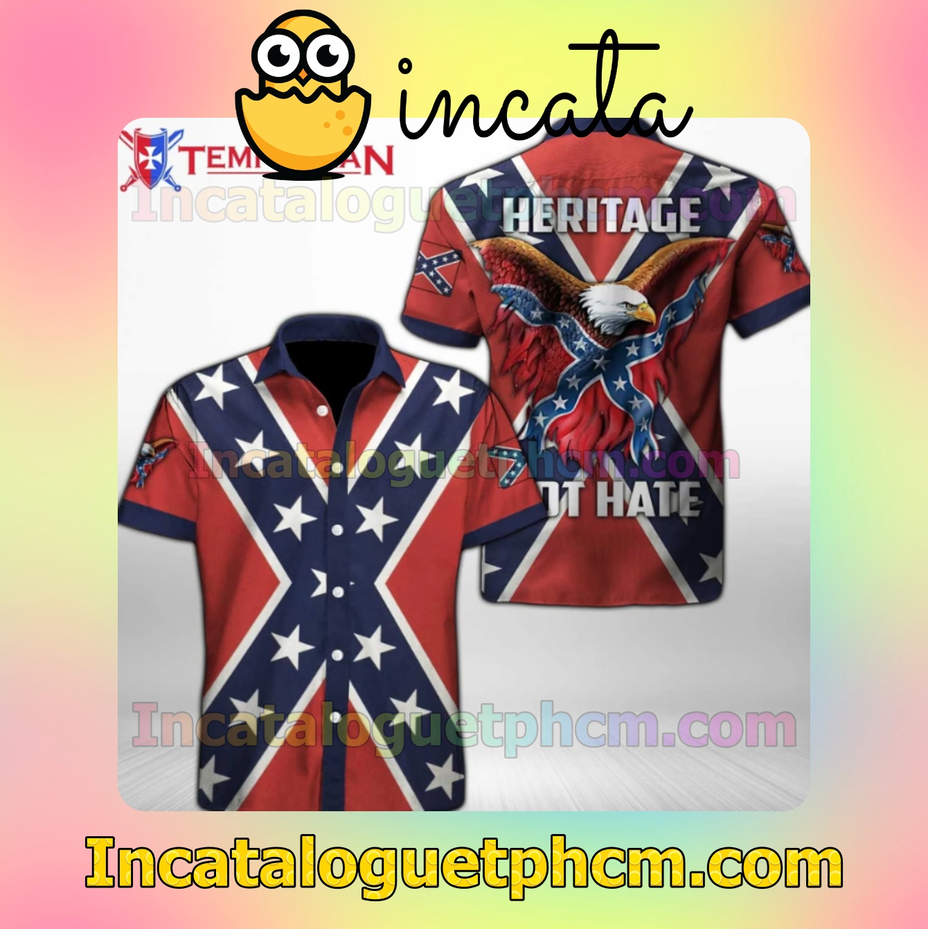 Eagle Heritage Not Hate Red Mens Short Sleeve Shirts