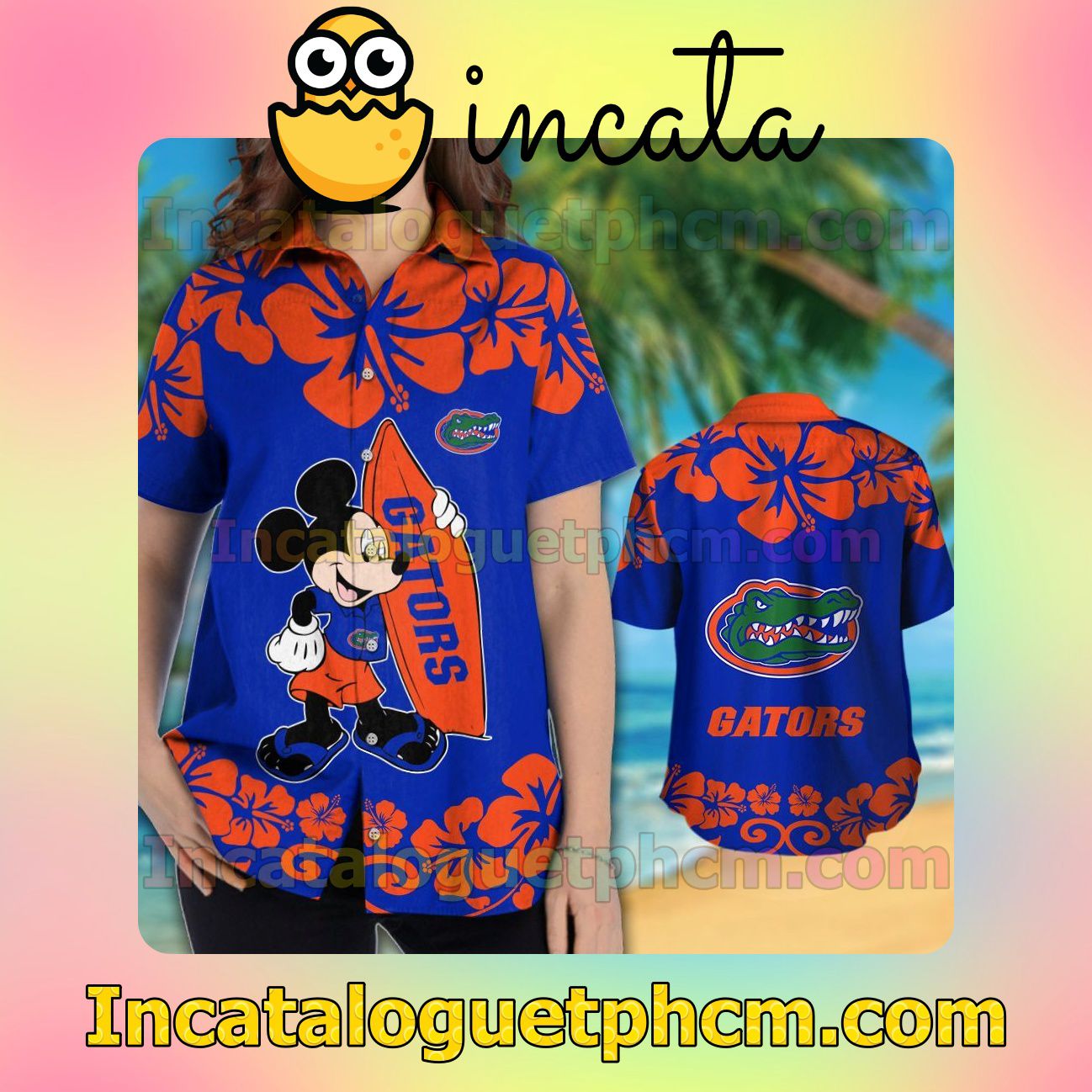 Florida Gators & Mickey Mouse Beach Vacation Shirt, Swim Shorts