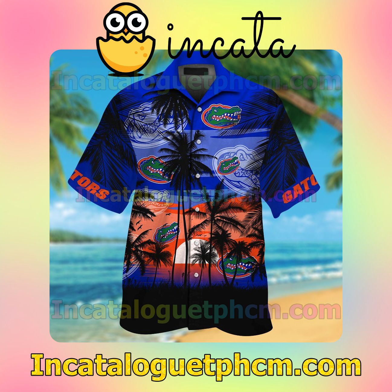 Florida Gators Tropical Beach Vacation Shirt, Swim Shorts