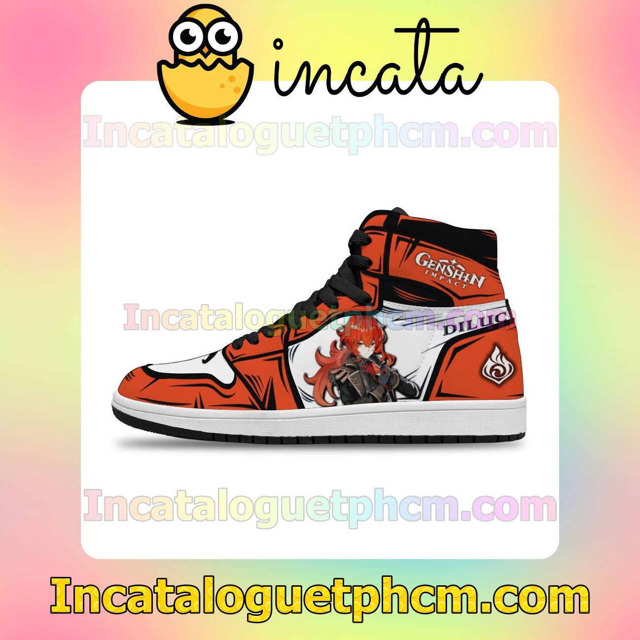 Genshin Impact Diluc Air Jordan 1 Inspired Shoes