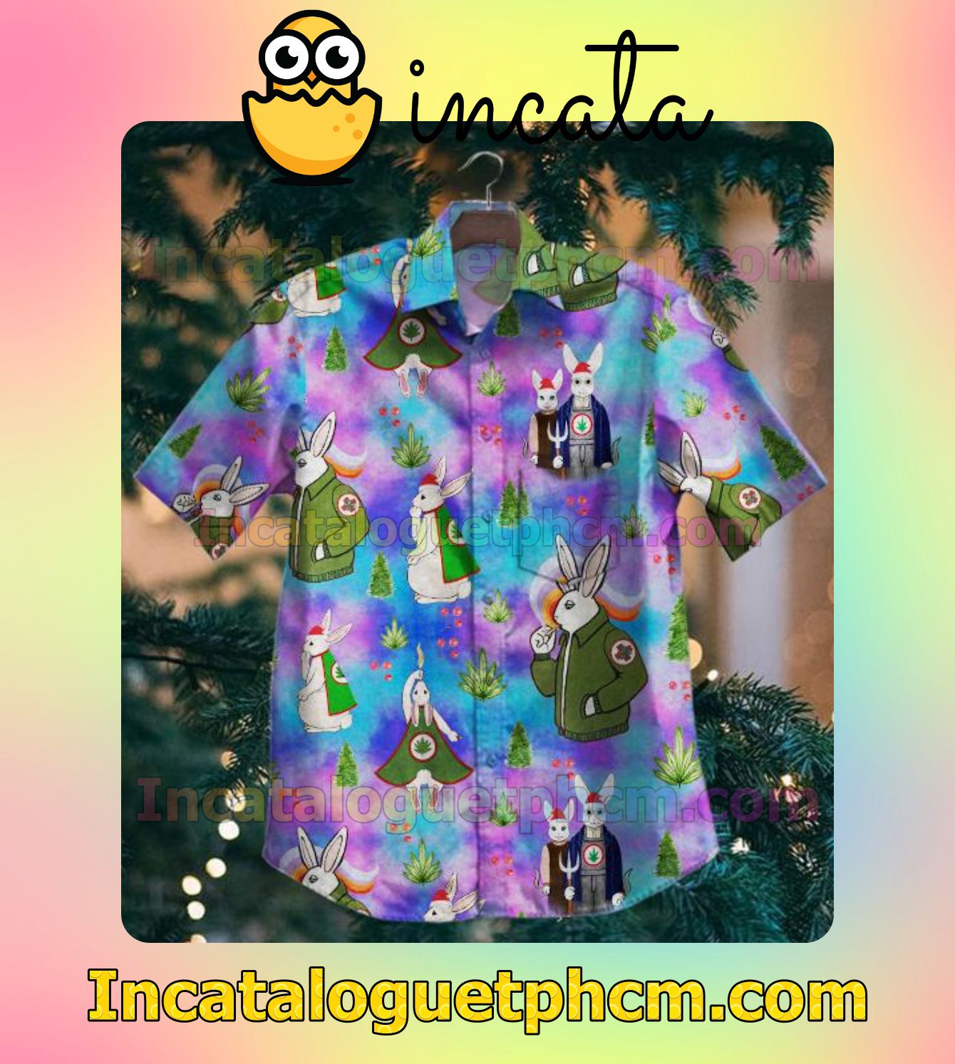 Grace Slick Rabbit Psychedelic Men's Casual Shirts