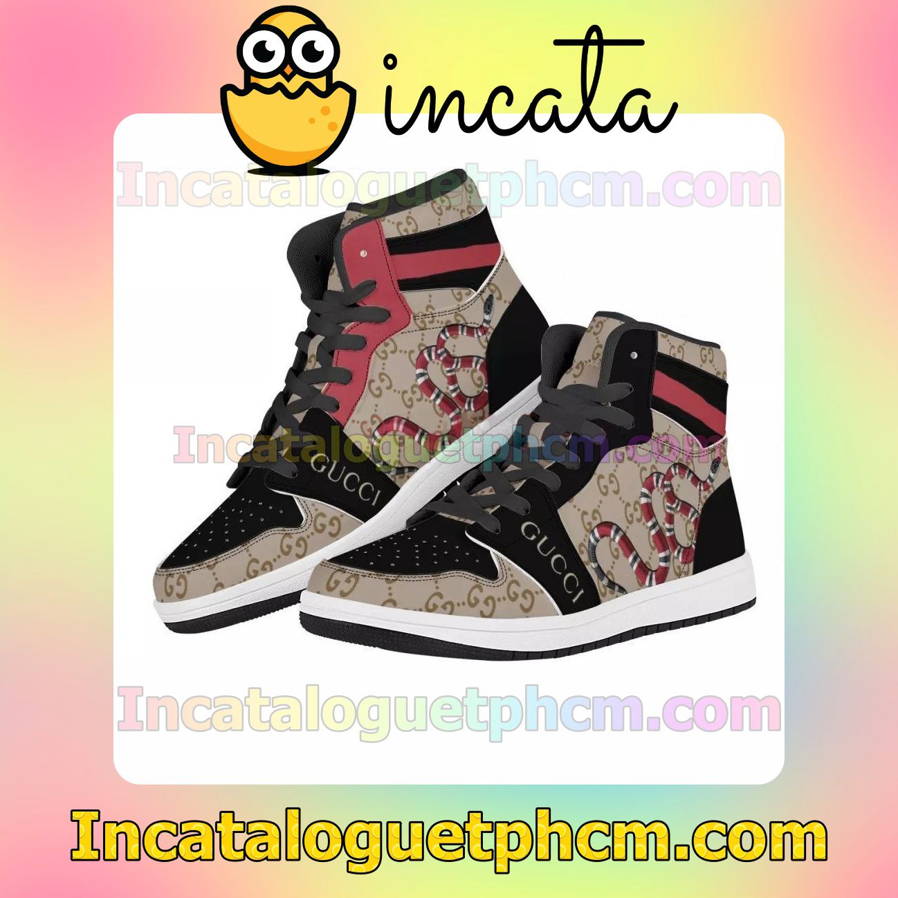 Gucci Black Snake Air Jordan 1 Inspired Shoes