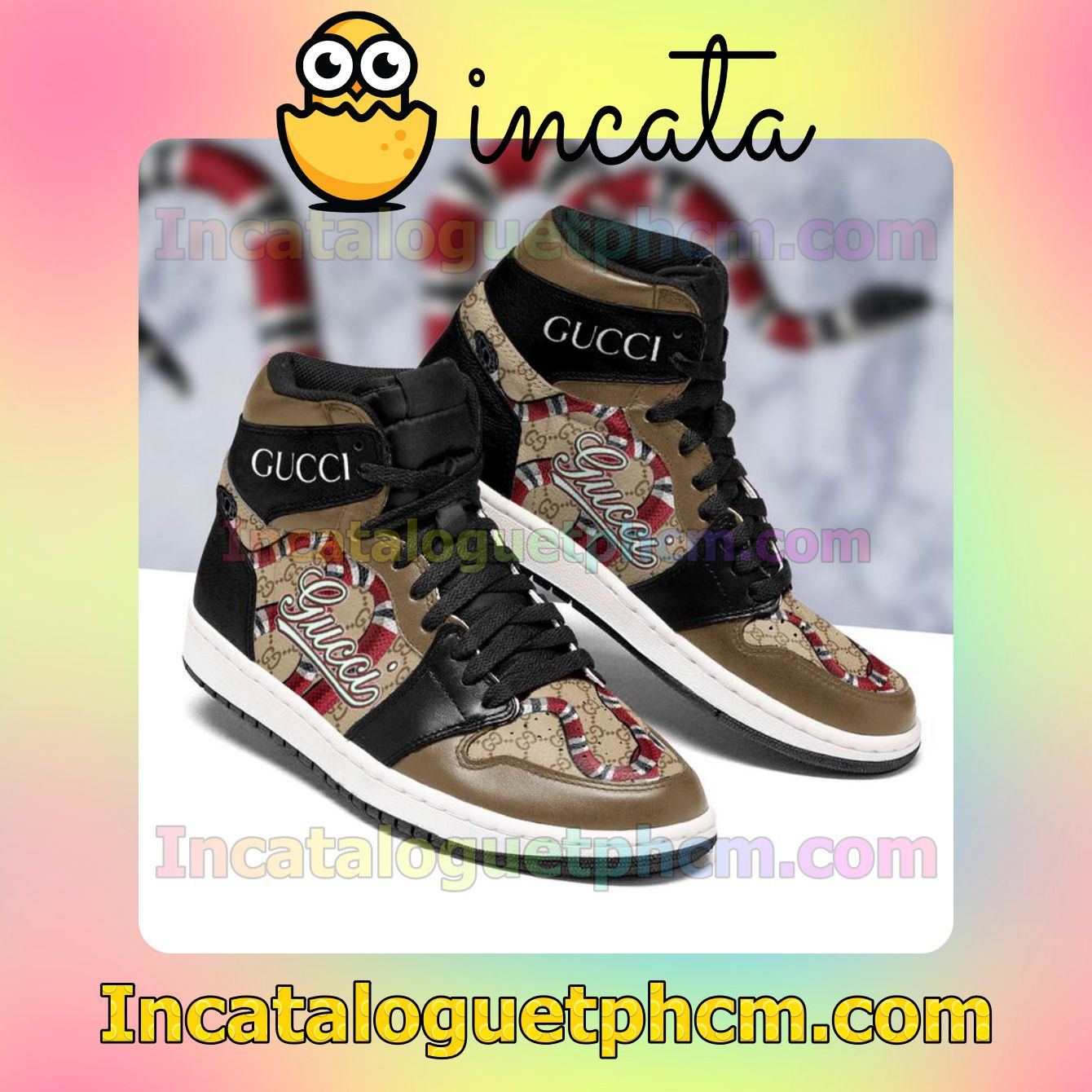Gucci Snake Black Air Jordan 1 Inspired Shoes