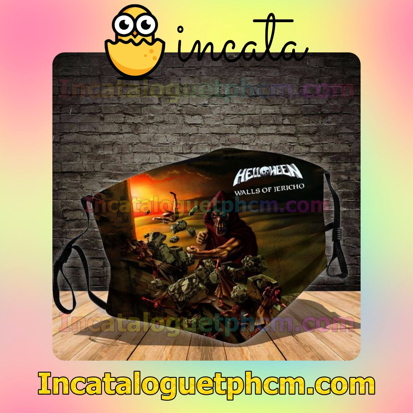 Helloween Walls Of Jericho Album Cover Cotton Masks
