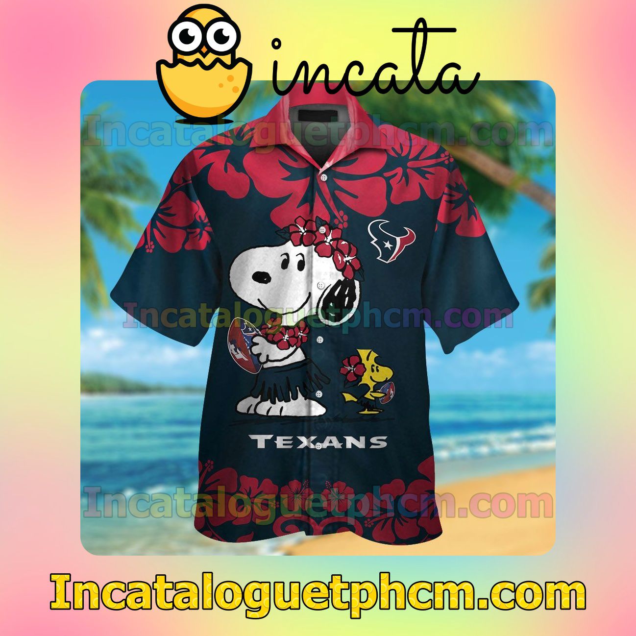 Houston Texans & Snoopy Beach Vacation Shirt, Swim Shorts