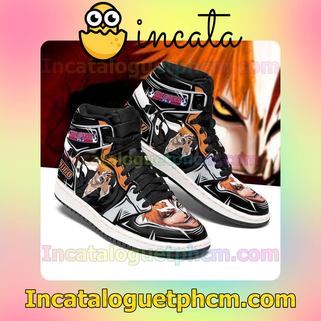 Ichigo Half Hollow Bleach Custom Air Jordan 1 Inspired Shoes