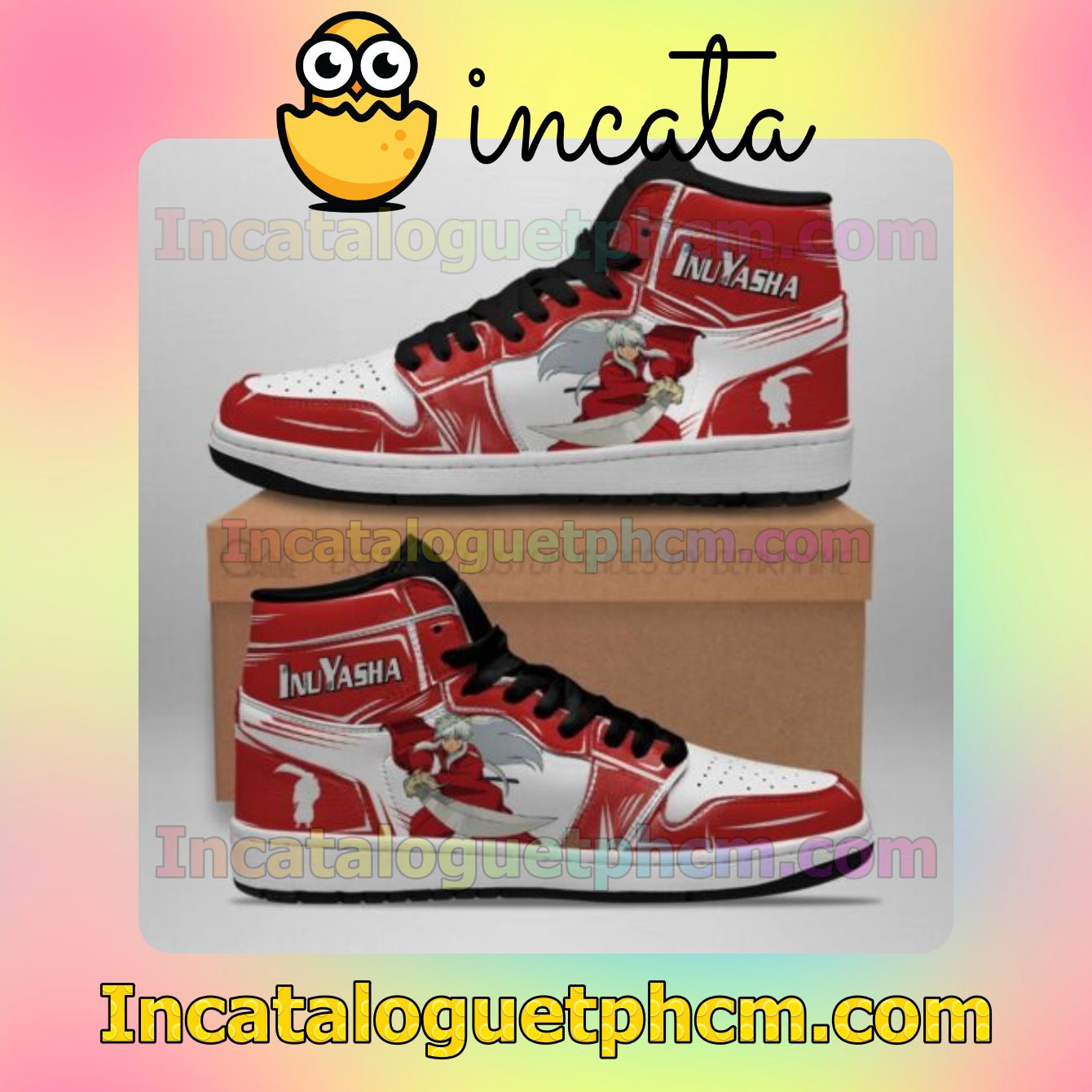 Inuyasha Fight Inuyasha Leather Air Jordan 1 Inspired Shoes