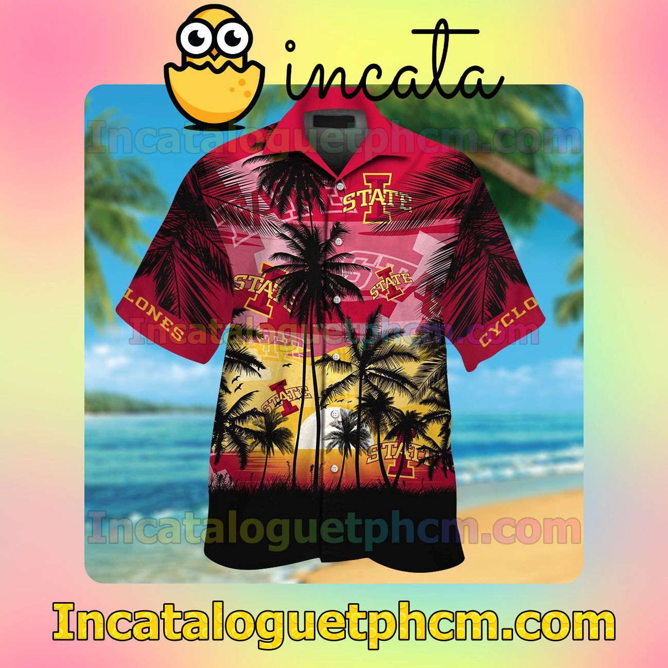 Iowa State Cyclones Beach Vacation Shirt, Swim Shorts