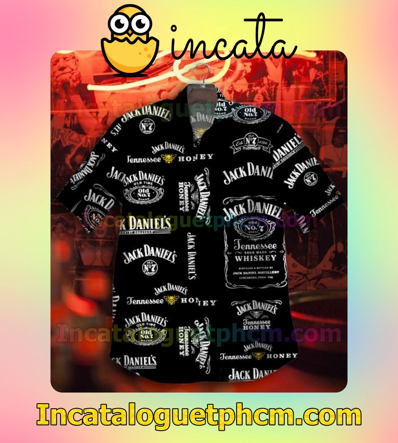 Jack Daniel's Tennessee Honey Black Men Vacation Shirts