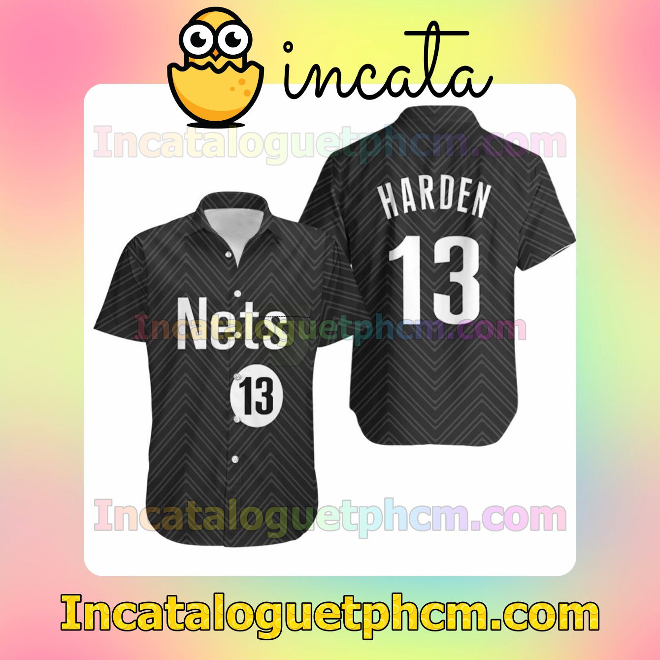 James Harden 13 Nets Black Jersey Inspired Custom Short Sleeve Shirt