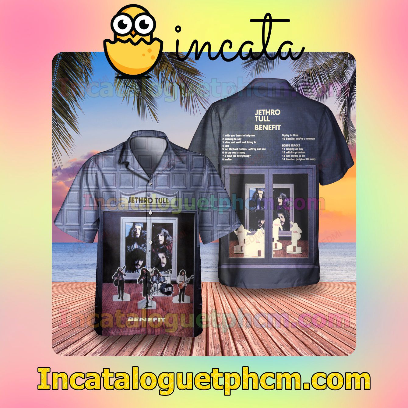 Jethro Tull Benefit Album Cover Men Vacation Shirts