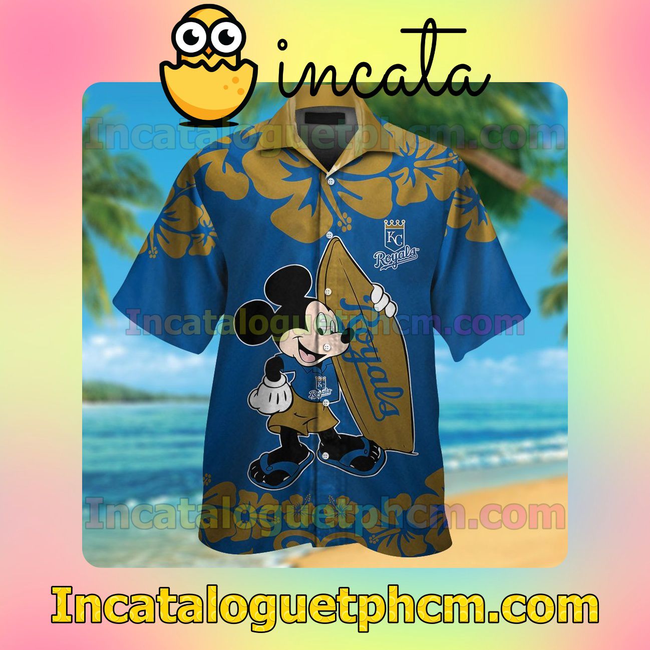 Kansas City Royals Mickey Mouse Beach Vacation Shirt, Swim Shorts