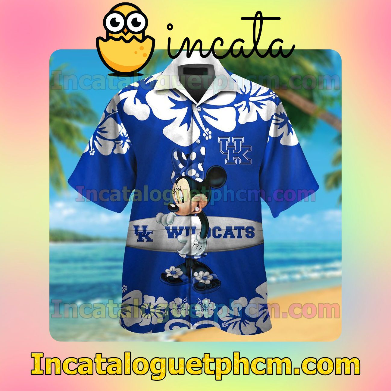 Kentucky Wildcats & Minnie Mouse Beach Vacation Shirt, Swim Shorts