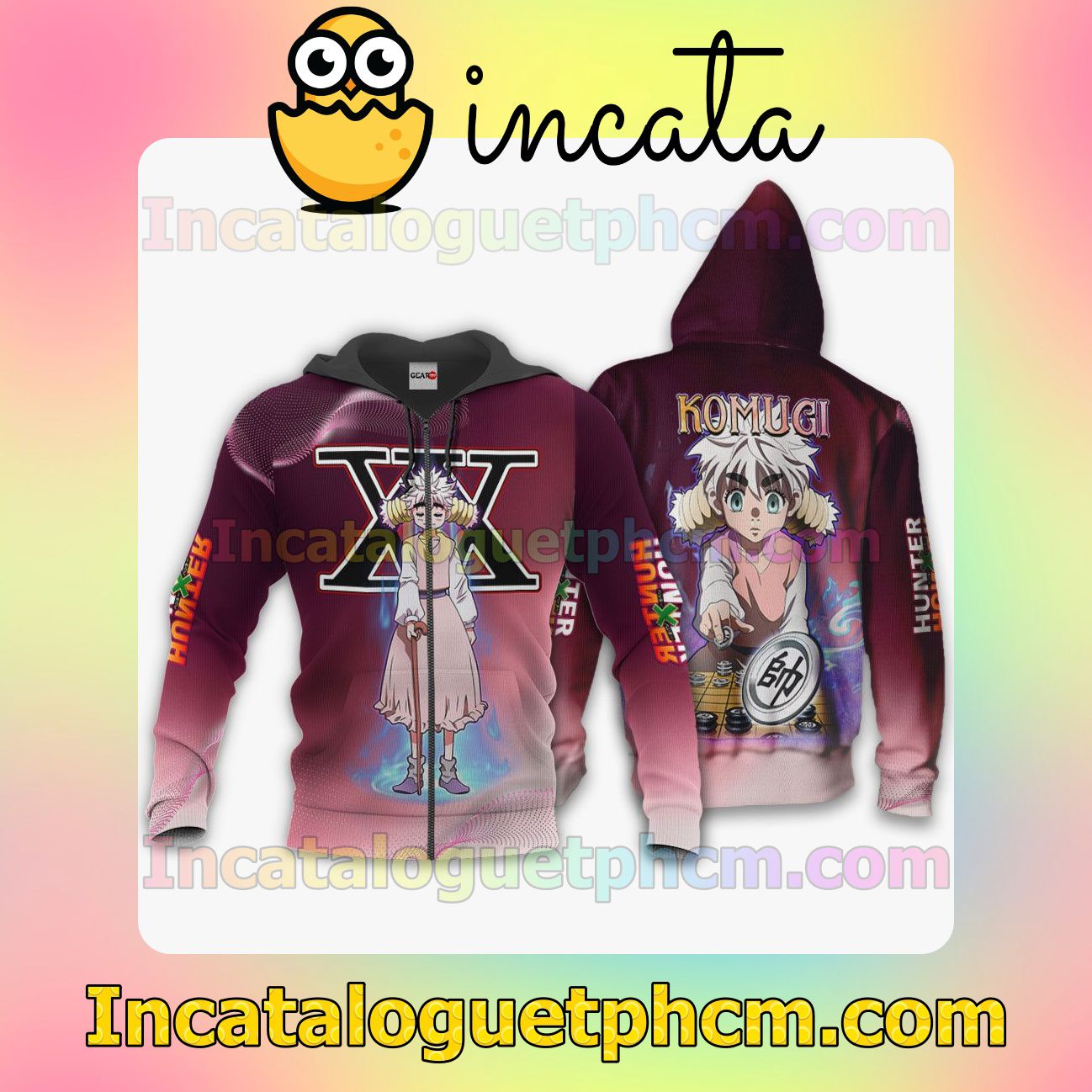 Komugi Anime Hunter x Hunter Clothing Merch Zip Hoodie Jacket Shirts