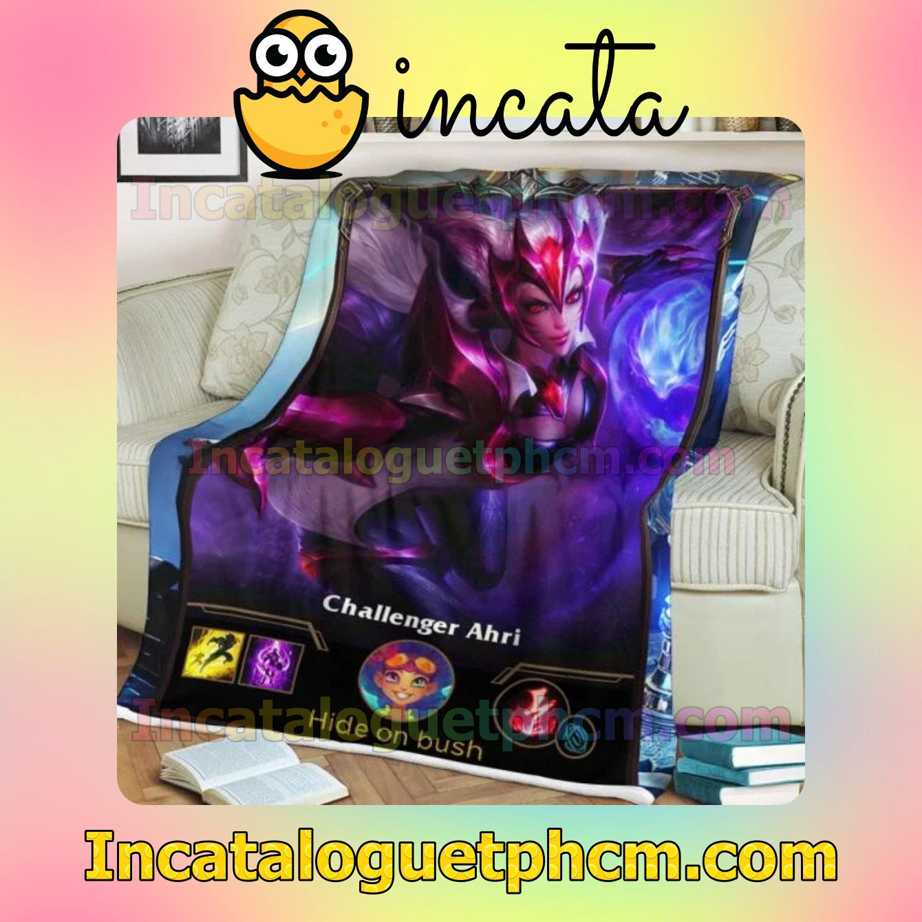 Free Ship LOL League Of Legends Ahri Gift Customizable Blankets