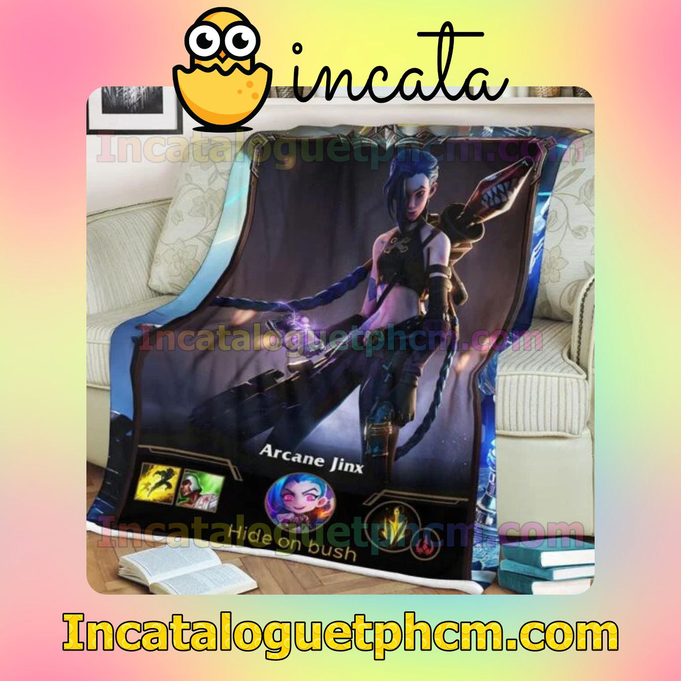 Check out LOL League Of Legends Jinx Gift Customizable Blankets
