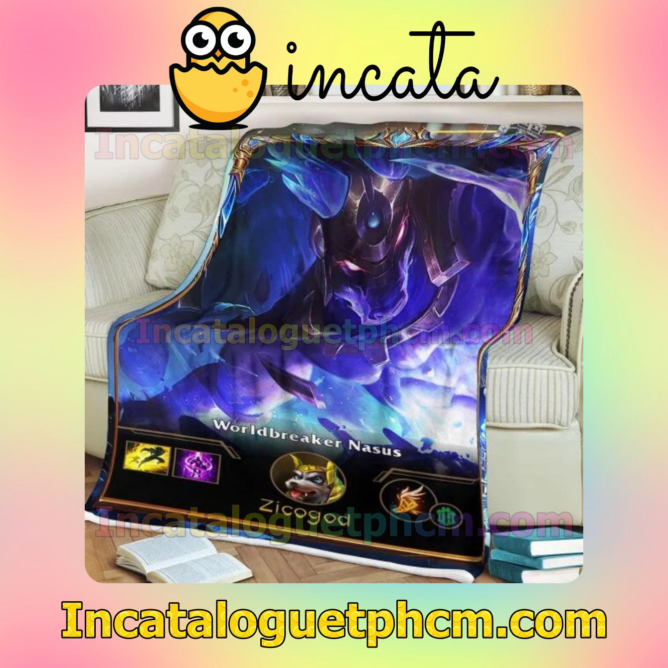 Mother's Day Gift LOL League Of Legends Nasus Gift Customizable Blankets