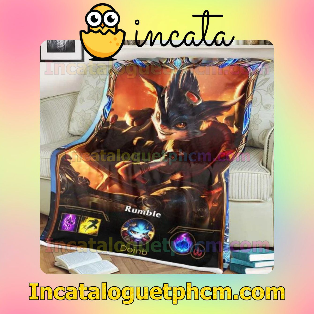 Funny Tee LOL League Of Legends Rumble Gift Customizable Blankets