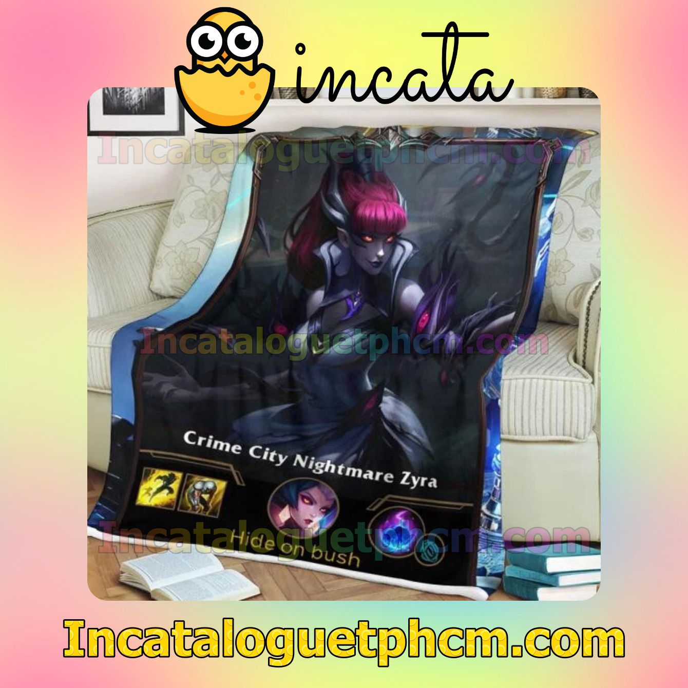Beautiful LOL League Of Legends Zyra Gift Customizable Blankets