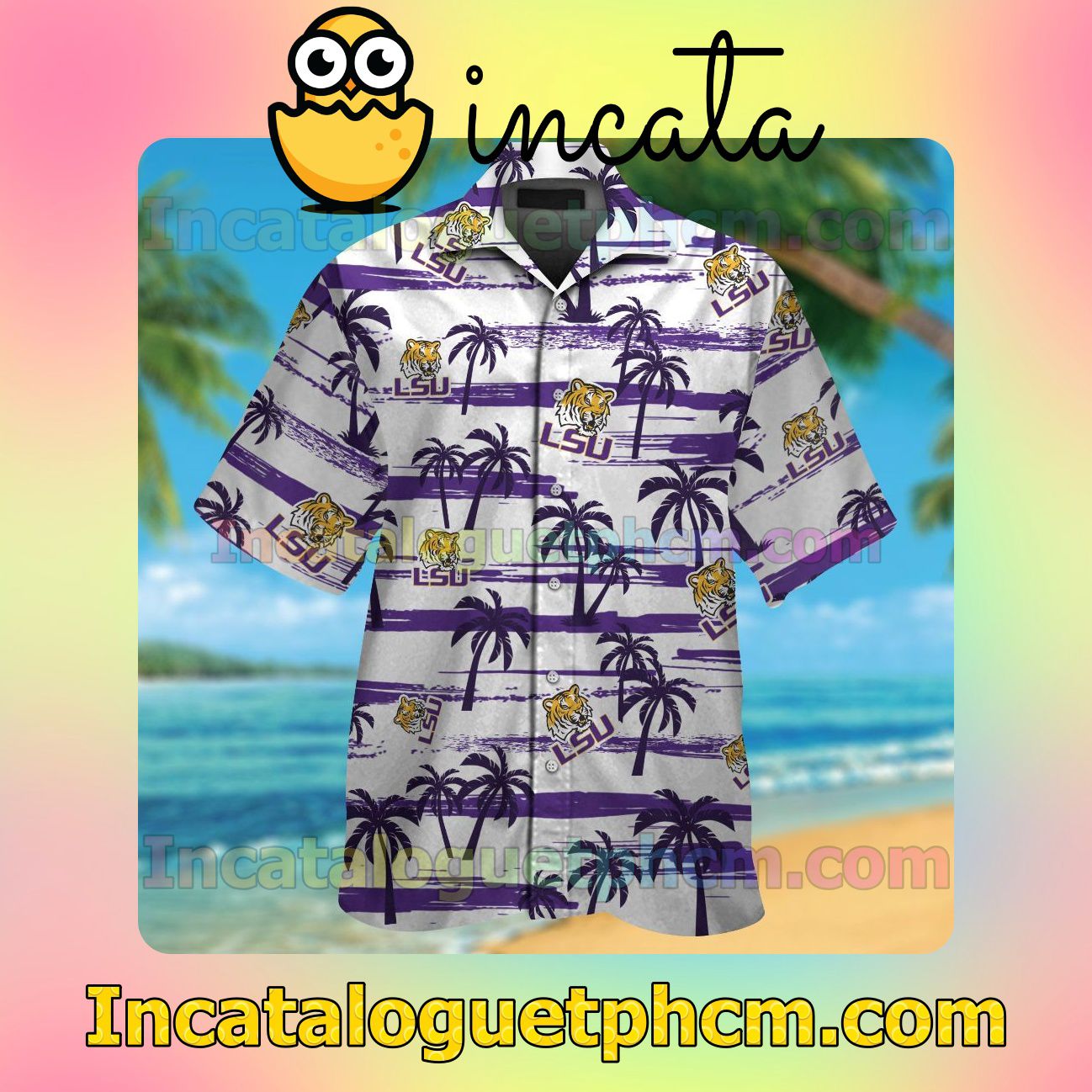 LSU Tigers Beach Vacation Shirt, Swim Shorts
