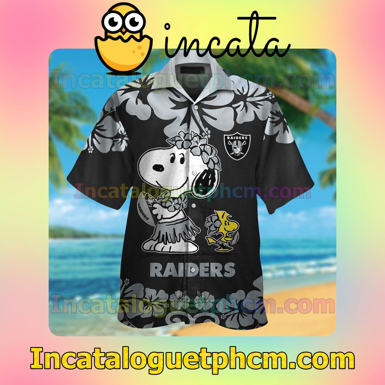 Las Vegas Raiders & Snoopy Beach Vacation Shirt, Swim Shorts