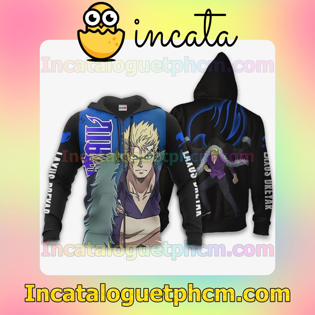 Laxus Dreyar Fairy Tail Anime Merch Stores Clothing Merch Zip Hoodie Jacket Shirts