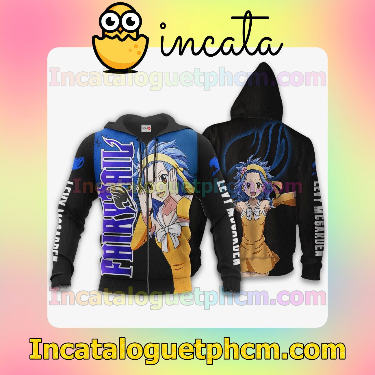 Levy McGarden Fairy Tail Anime Merch Stores Clothing Merch Zip Hoodie Jacket Shirts