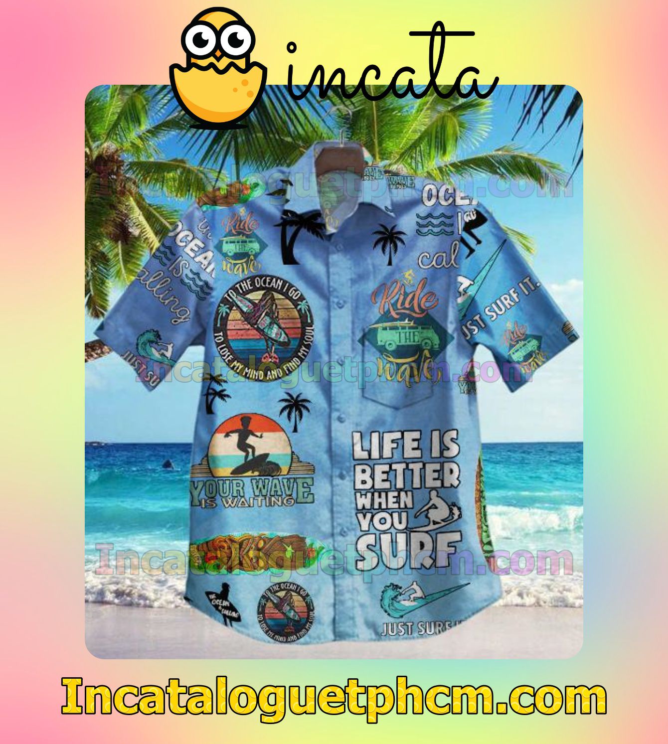 Life Is Better When You When You Surf Your Wave Is Waiting Men's Casual Shirts