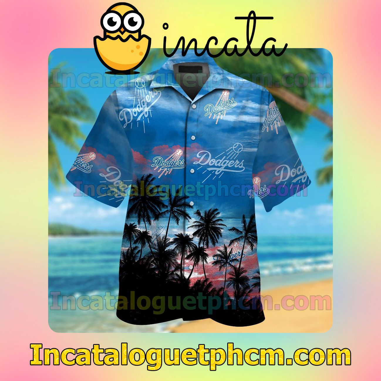 Los Angeles Dodgers Beach Vacation Shirt, Swim Shorts