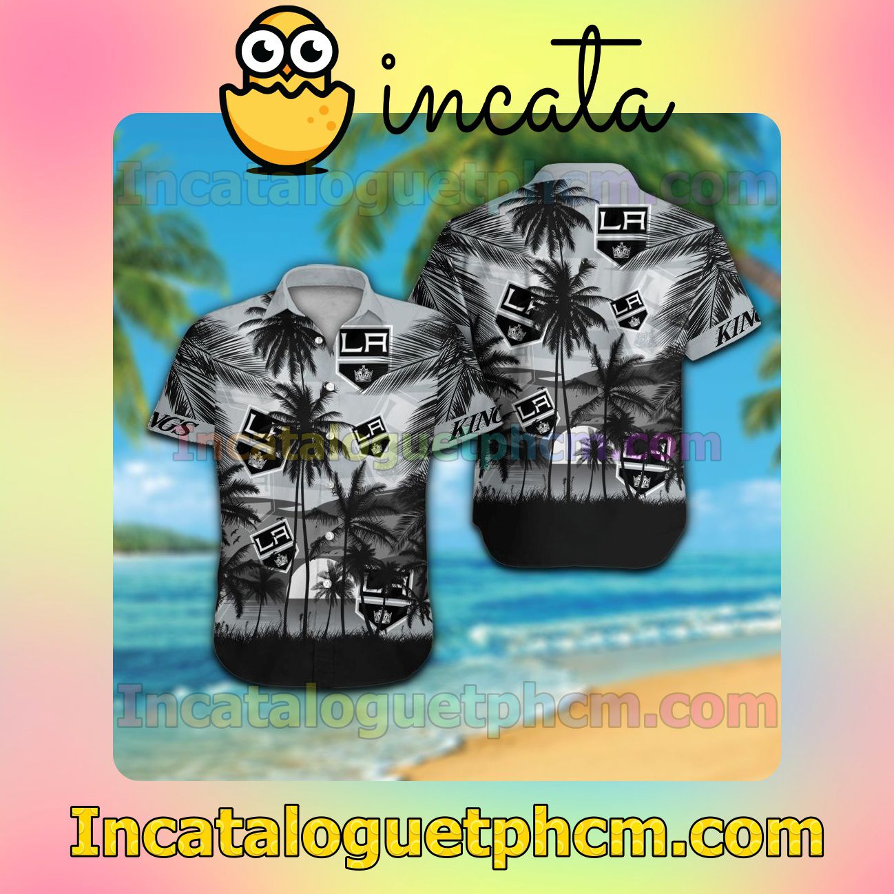 Los Angeles Kings Beach Vacation Shirt, Swim Shorts