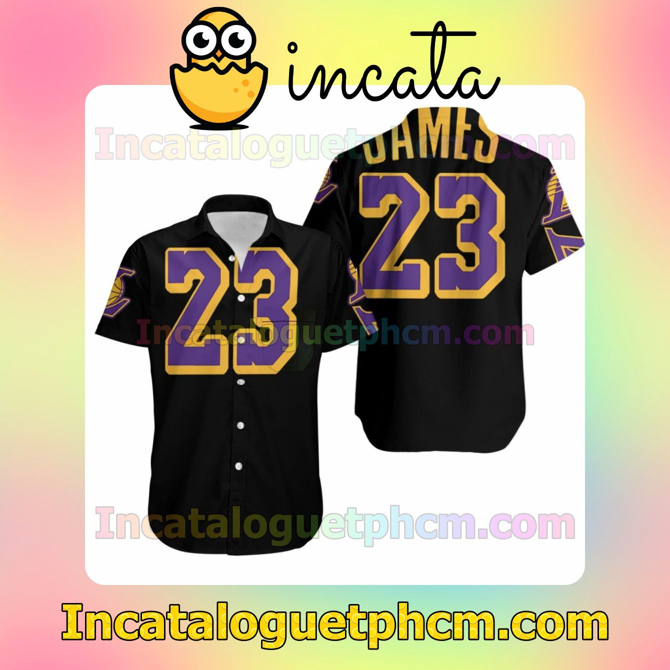 Los Angeles Lakers 23 Lebron James Black Custom Short Sleeve Shirt