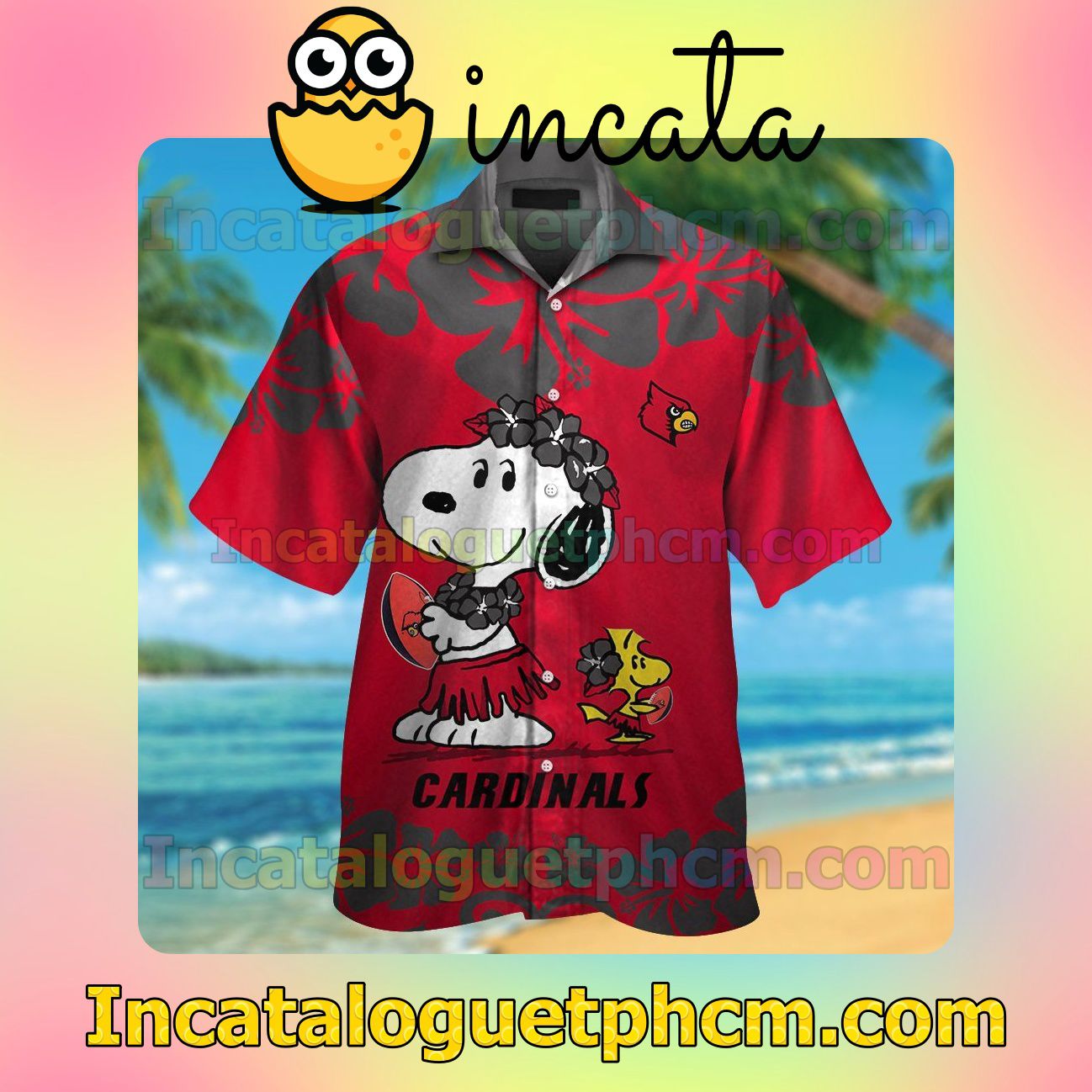 Louisville Cardinals & Snoopy Beach Vacation Shirt, Swim Shorts