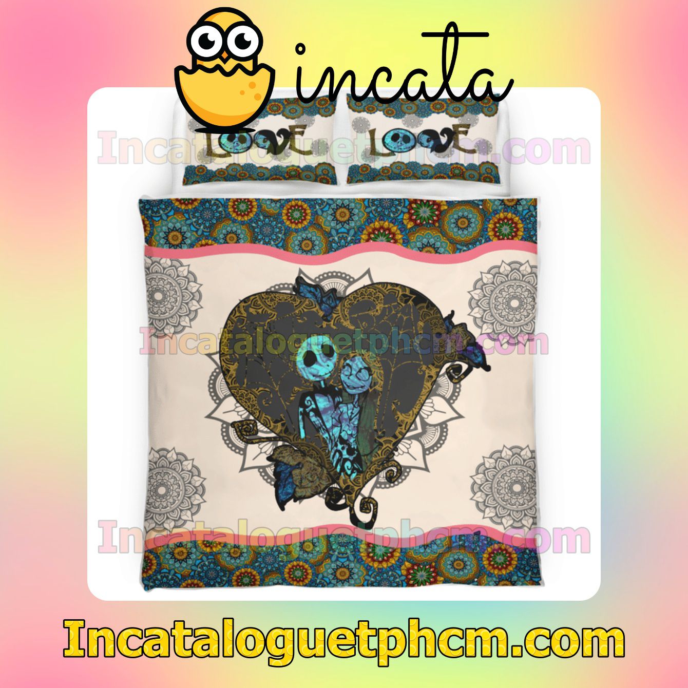 Love Forever Mandala Flower Pattern Bed Covers Bedroom Set