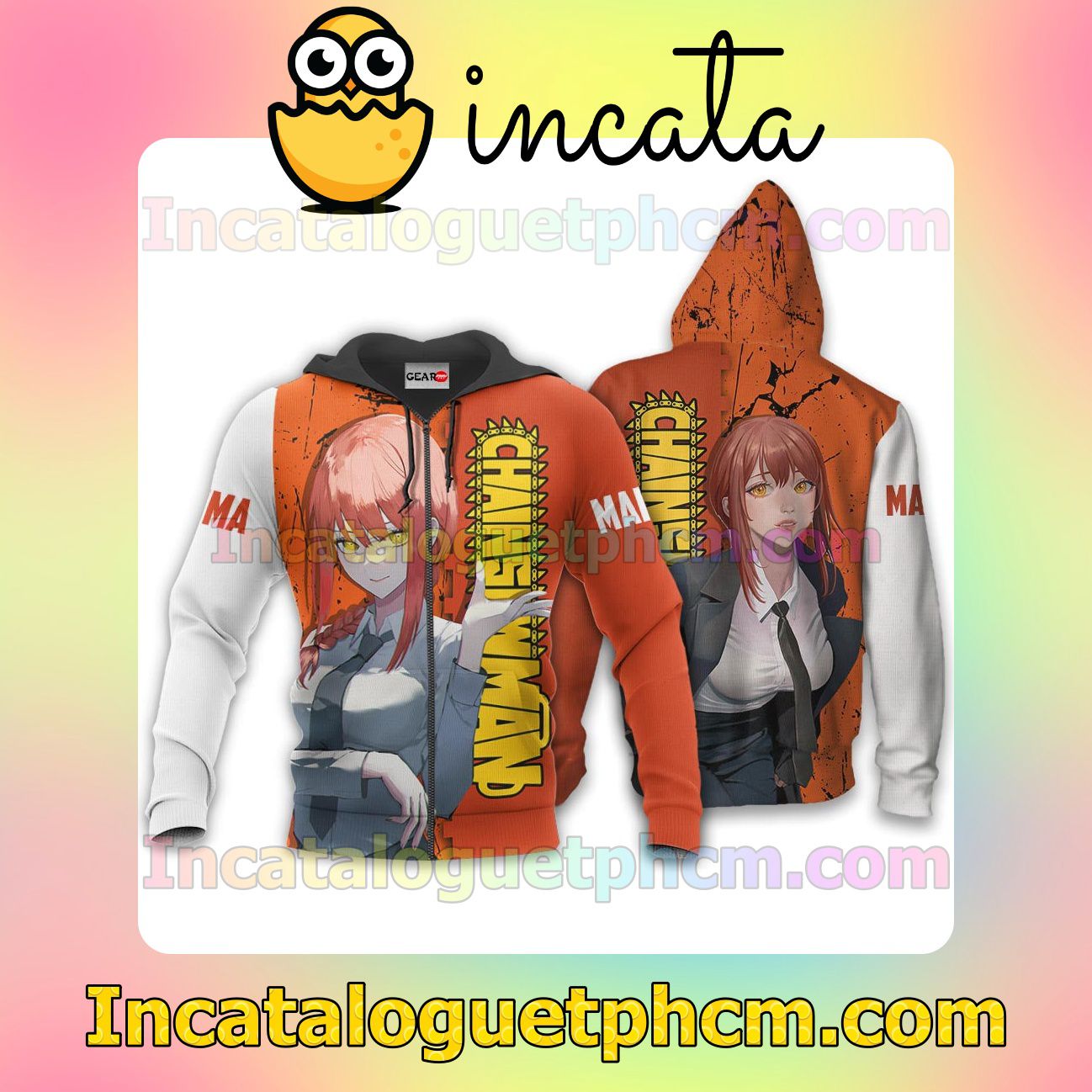 Makima Chainsaw Man Anime Clothing Merch Zip Hoodie Jacket Shirts