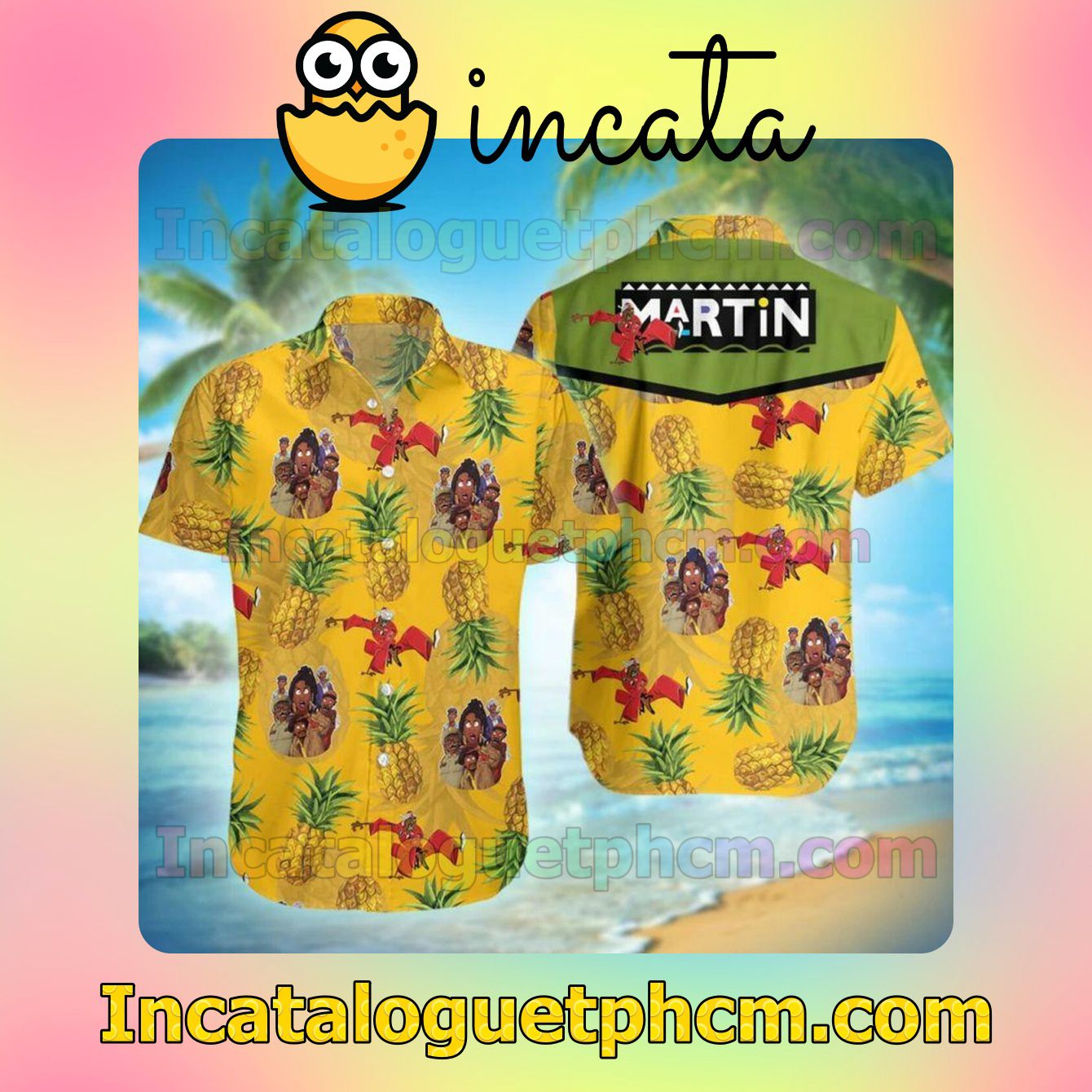 Martin Tv Show Pineapple Yellow Custom Short Sleeve Shirt